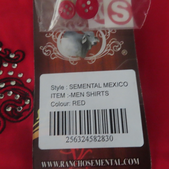 Rancho Semental Shirt Men Sz XS Button Up Long Sleeve Embroidered NWT -1 - Picture 8 of 8